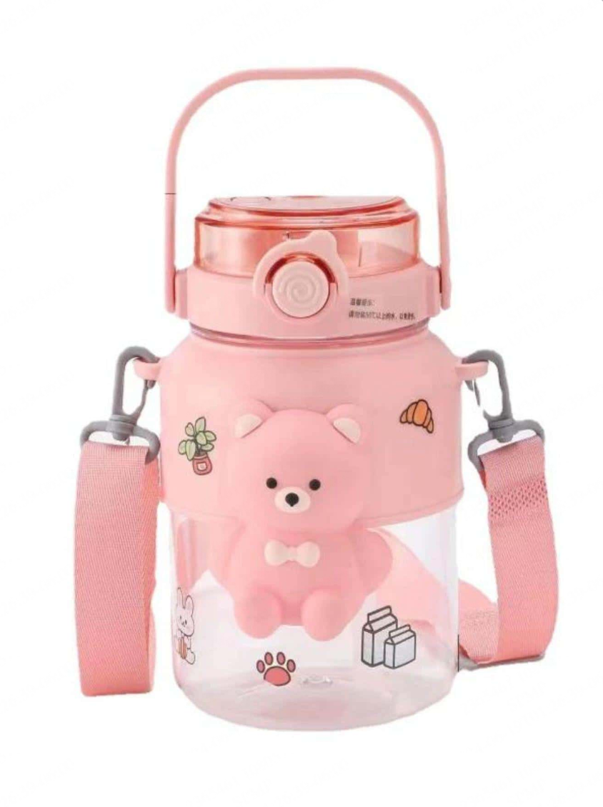 Botella de agua pink bear kawaii